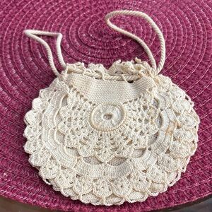 Elegant Cream Crochet Women's Bag